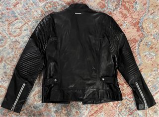 Cazadora biker de cuero negra Armani Exchange