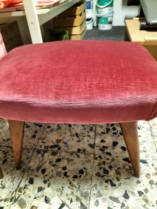 Poltrone vintage velluto rosa antico con tavolino