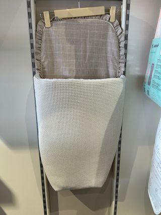 Conjunto Saco, Bolso y Neceser beige y blanco