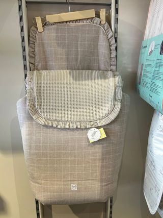 Conjunto Saco, Bolso y Neceser beige y blanco