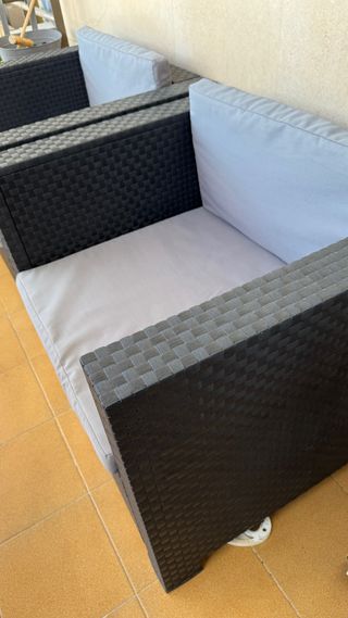 Conjunto de jardín "diva" tete a tete grafito