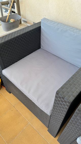 Conjunto de jardín "diva" tete a tete grafito