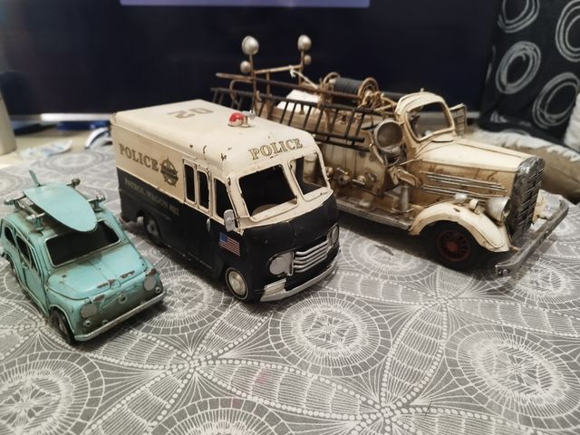 Lote Coches retro metal decorativo