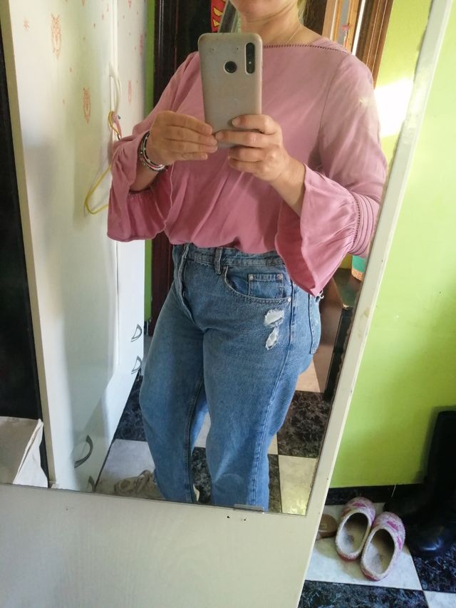 Blusa Massimo Dutti rosa talla M