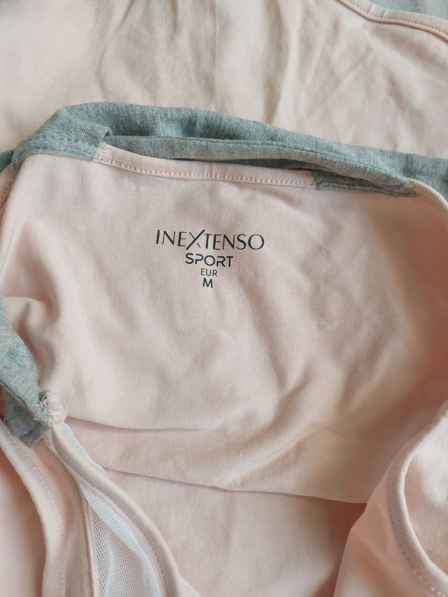 Body deportivo cruzado rosa-gris