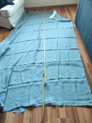Dos Cortinas  lino Ikea azul turquesa