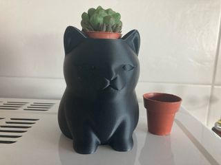 Vaso devorativo Gatto Nero stampa 3D(pianta esclus