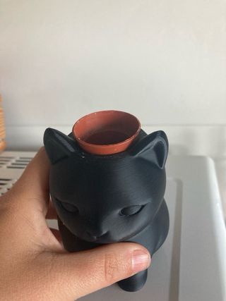 Vaso devorativo Gatto Nero stampa 3D(pianta esclus