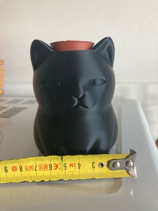 Vaso devorativo Gatto Nero stampa 3D(pianta esclus