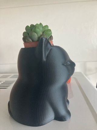 Vaso devorativo Gatto Nero stampa 3D(pianta esclus