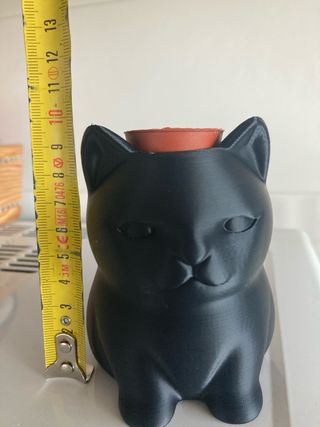 Vaso devorativo Gatto Nero stampa 3D(pianta esclus
