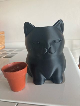 Vaso devorativo Gatto Nero stampa 3D(pianta esclus