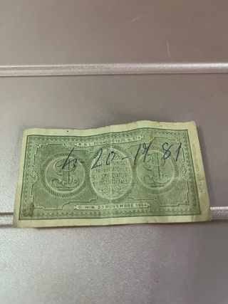 Banconota di una lira in carta del novembre 1944