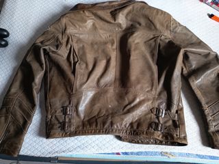 Cazadora cuero marrón vintage