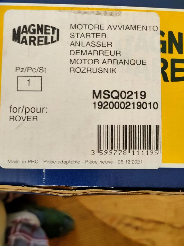 Motor Arranque Magneti Marelli Msq0219