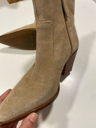 Botines Mango beige - tacón