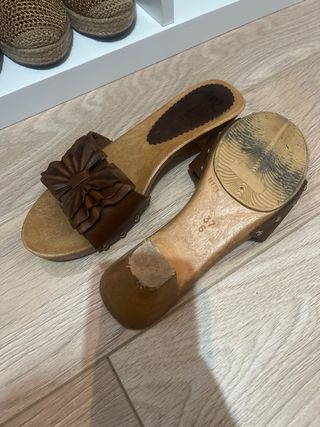 Sandalias tacon marron