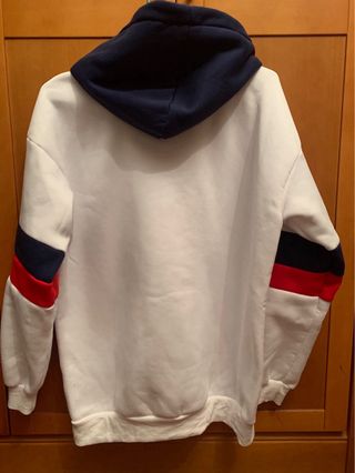 Sudadera blanca c/azul marino - Talla L