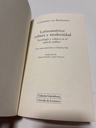 Latinoamerica, cultura y modernidad : tecnologia