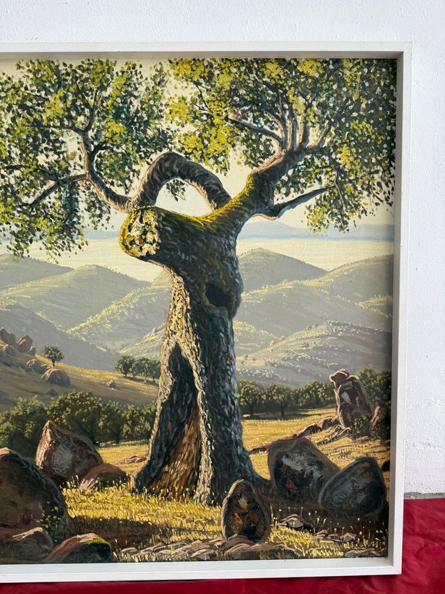 Paesaggio con montagna e alberi, opera del rinomato pittore Arnaldo Curia Santos