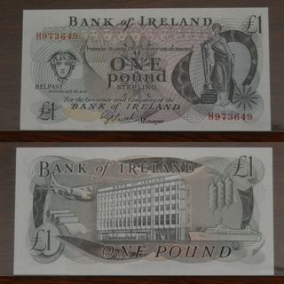 BILLETE 1 LIBRA "BANK OF IRELAND" Belfast, años 80
