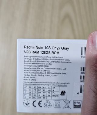 Xiaomi Redmi Note 10S 128gb memoria