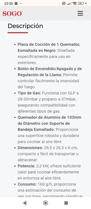 Hornillo Sogo nuevo a estrenar!