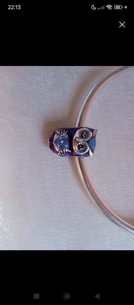 Charm  búho corazón azul