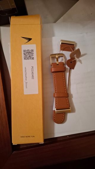 Correa reloj cuero marrón - dorada