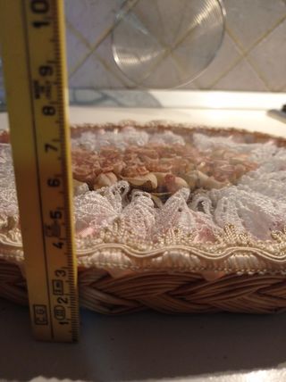 Vassoio vintage vimini rosa