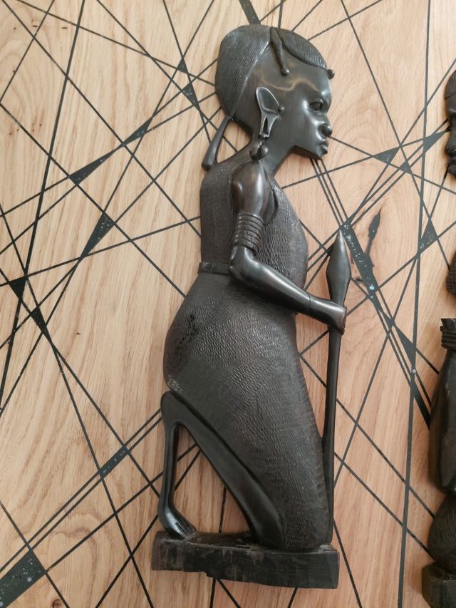 2 Sculture Legno Africa Tribale