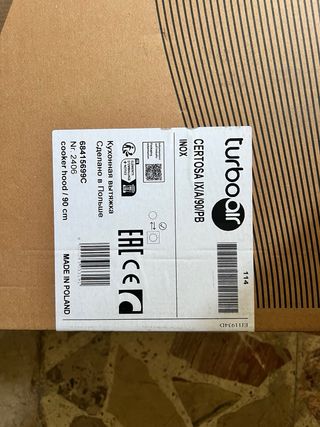 Cappa Cucina Turboair 90cm Inox