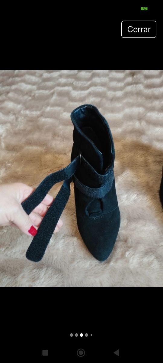 Botines antelina negro