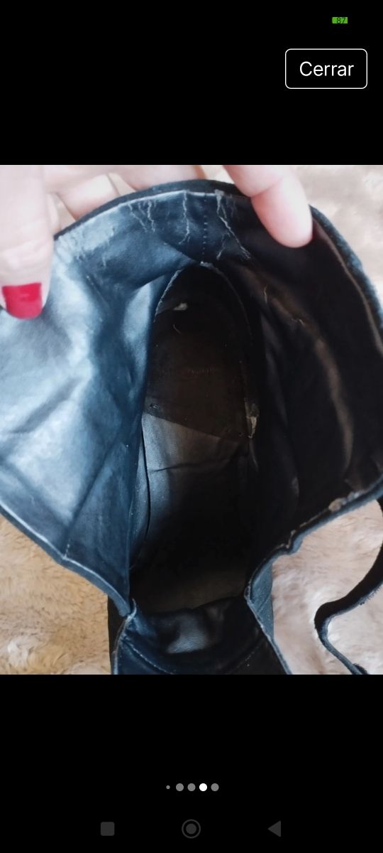 Botines antelina negro