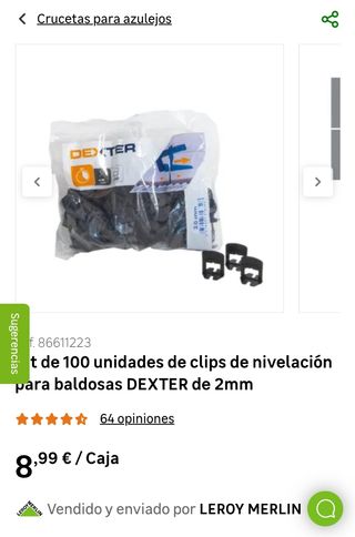 100 clips nivelación baldosas 2mm