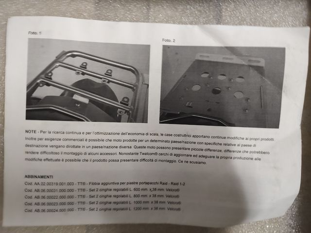 piastra di carico TWALCOM BMW R1200 GS ADV