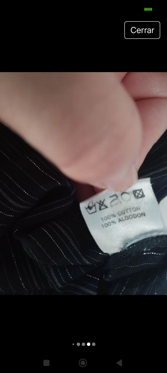 Blusa larga negra cuello mao