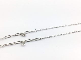 cadena plata 925mm con piedra con circonita 19 2.5cm