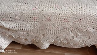Colcha ganchillo algodón blanco