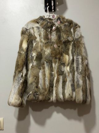 Abrigo imitacion piel de conejo