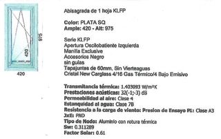 Ventana aluminio oscilobatiente K-Line