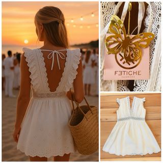 FSuances Nuevo y etiqueta- Vestido blanco ibicenco