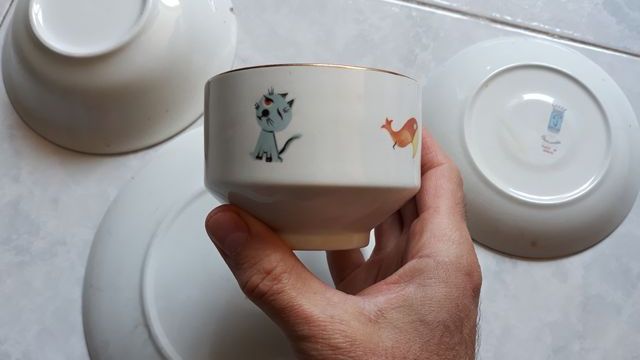 Juego platos antiguos niño-a