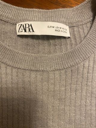 Jersey Zara canalé gris - Talla S