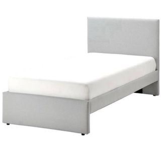 Cama individual con somier gris 90cm - Como nueva