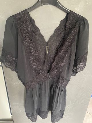 Blusa nera pizzo - baby doll