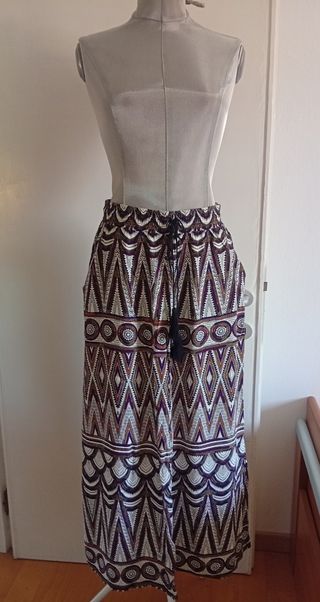 Gonna lunga etnica multicolor taglia S/M