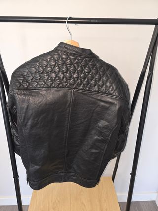 Chaqueta moto cuero negra course