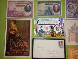 Lote antiguo. Guerra Civil Billetes Lotería Tabaco