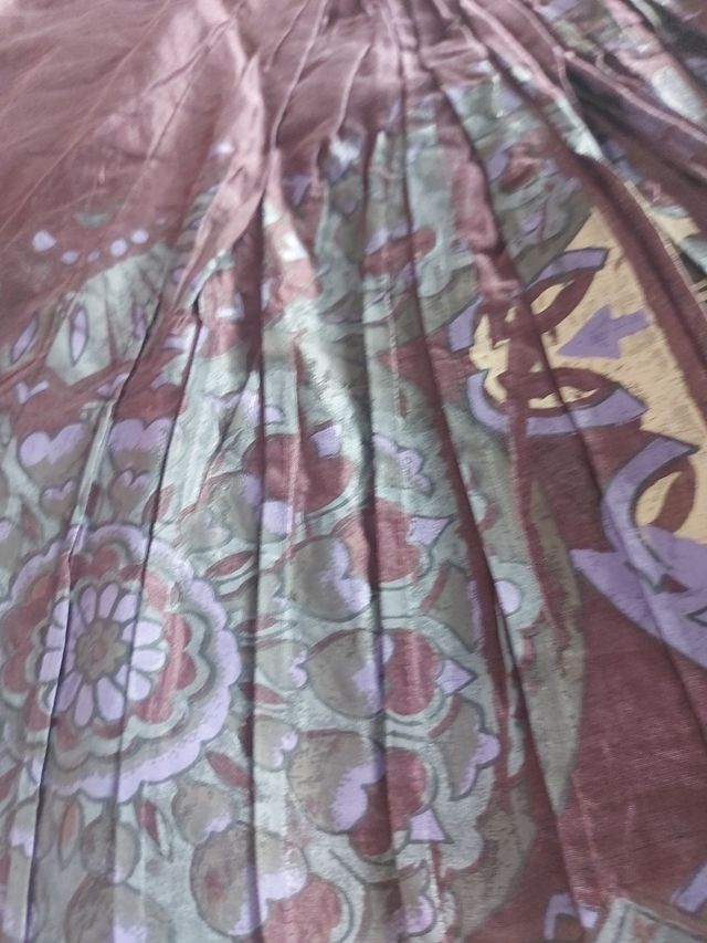 Falda estampada marrón-morada